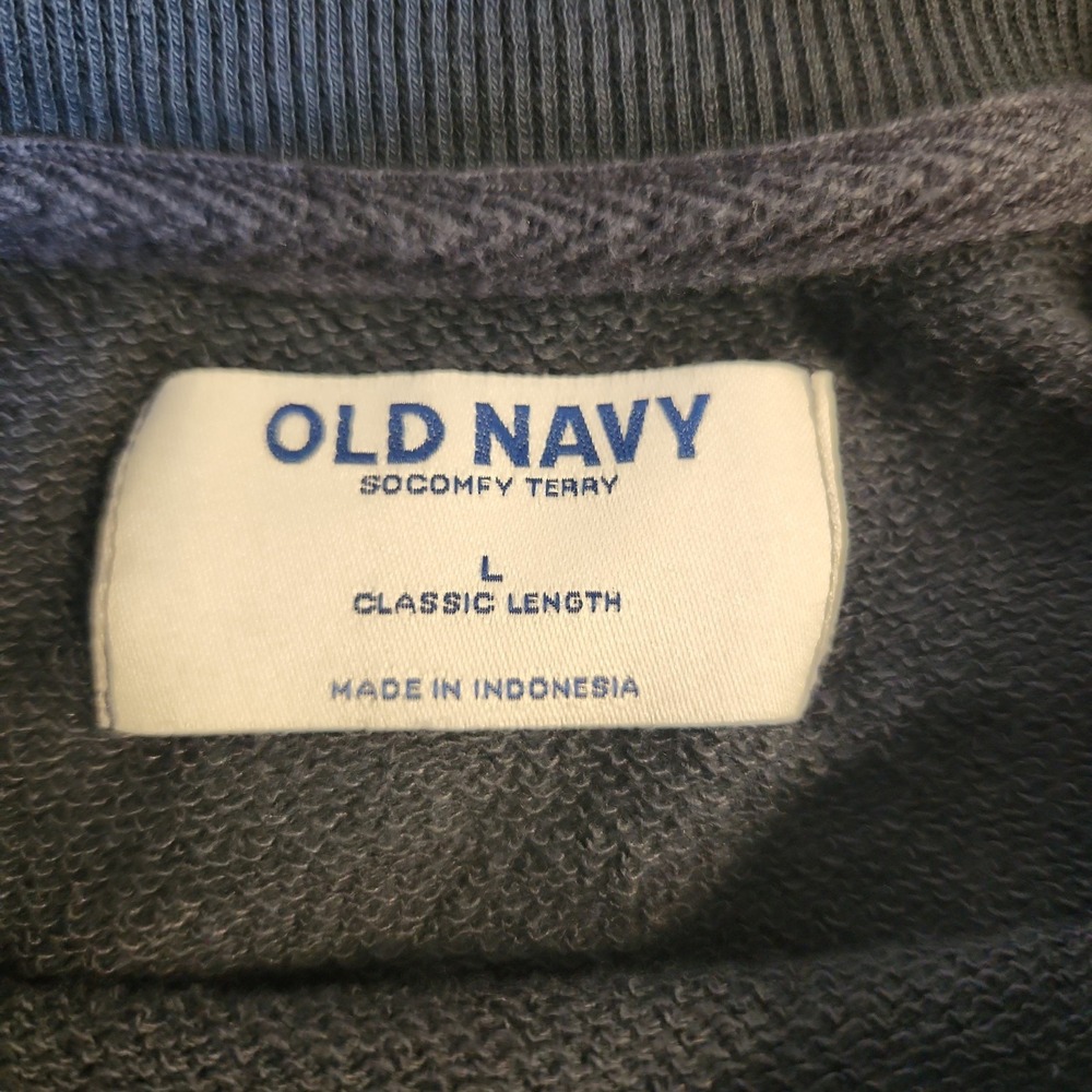 Old Navy Women's '94 SoComfy Terry Sweatshirt Navy Blue Graphic Crew Neck Large - Picture 3 of 14